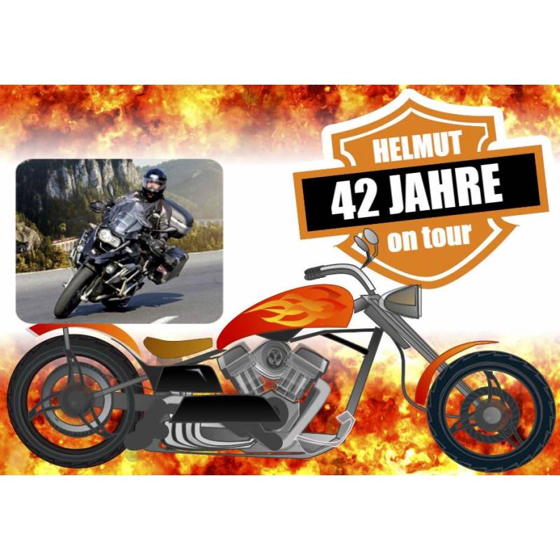 Geburtstagsbanner online bestellen Transparente Partybanner Biker Harley Motorrad