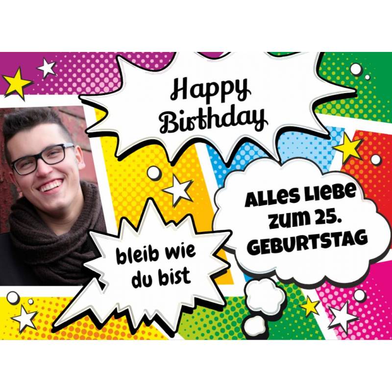 Geburtstagsbanner Banner für Geburtstags Comic