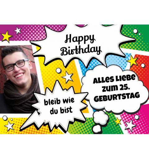 Geburtstagsbanner Banner für Geburtstags Comic