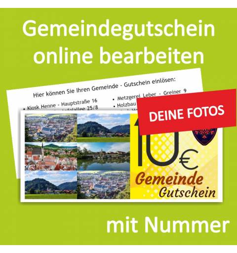 Firmengutschein, Einkaufsgutschein, Gemeindegutschschein