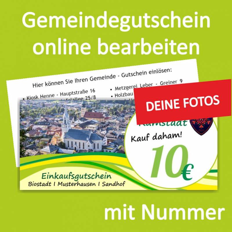 Firmengutschein, Einkaufsgutschein, Gemeindegutschschein