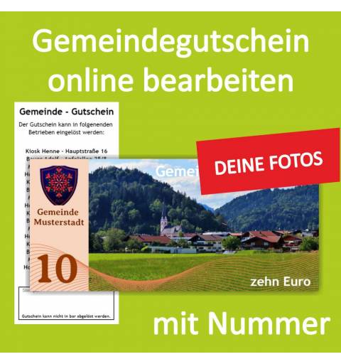 Firmengutschein, Einkaufsgutschein, Gemeindegutschschein