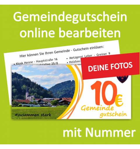 Firmengutschein, Einkaufsgutschein, Gemeindegutschschein