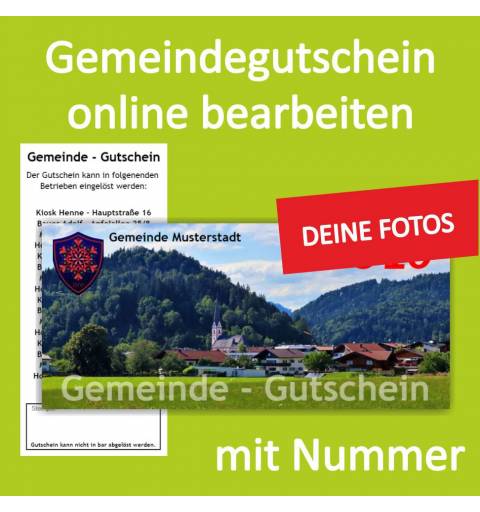 Firmengutschein, Einkaufsgutschein, Gemeindegutschschein