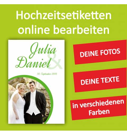 Hochzeitsetikett, Etiketten für Hochzeit, Hochzeitswein