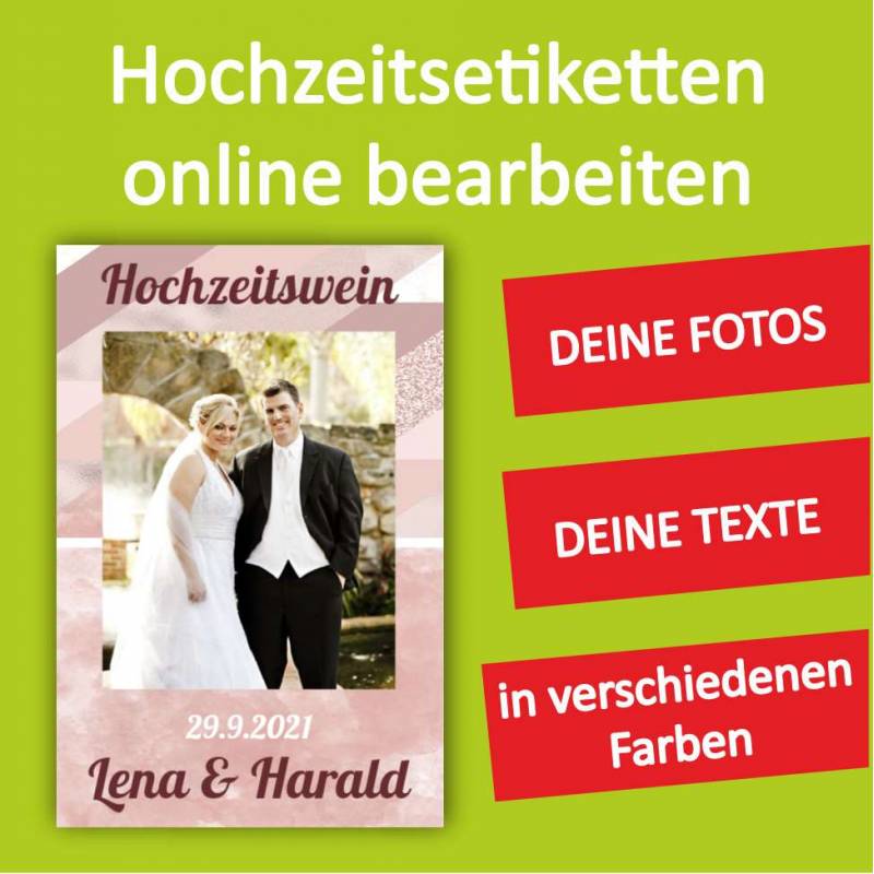 Hochzeitsetikett, Etiketten für Hochzeit, Hochzeitswein