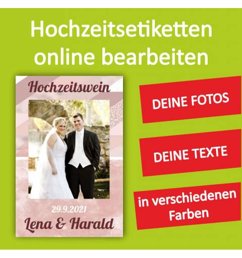 Hochzeitsetikett, Etiketten für Hochzeit, Hochzeitswein