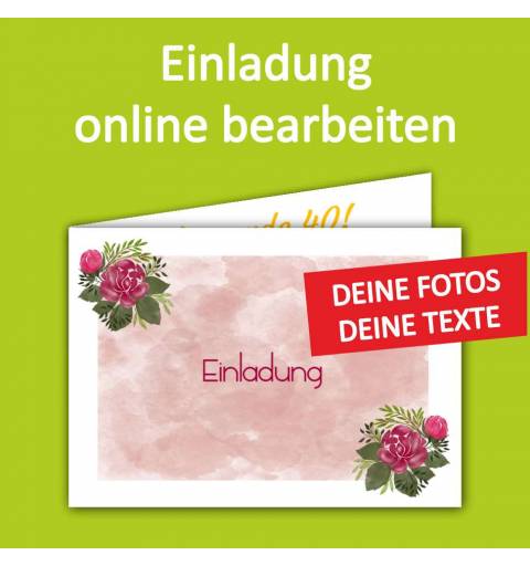 Klappkarte A5, Einladung, Glückwunschkarte, Einladungskarte, Hochzeit, Geburtstag, Faltkarte