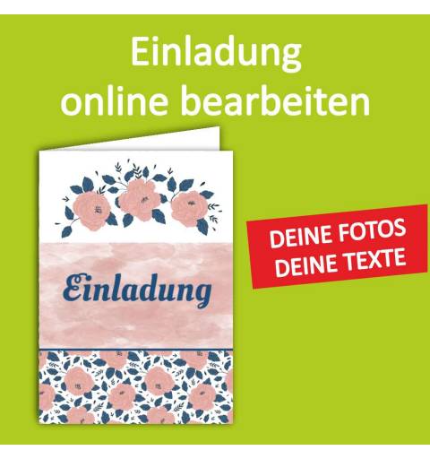 Klappkarte A5, Einladung, Glückwunschkarte, Einladungskarte, Hochzeit, Geburtstag, Faltkarte