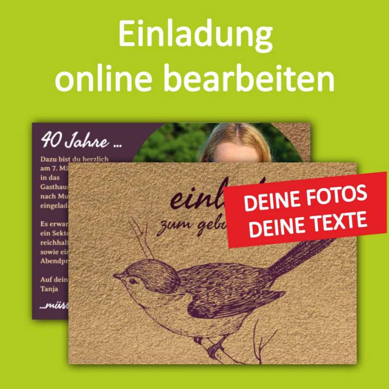 Klappkarte A5, Einladung, Glückwunschkarte, Einladungskarte, Hochzeit, Geburtstag, Faltkarte