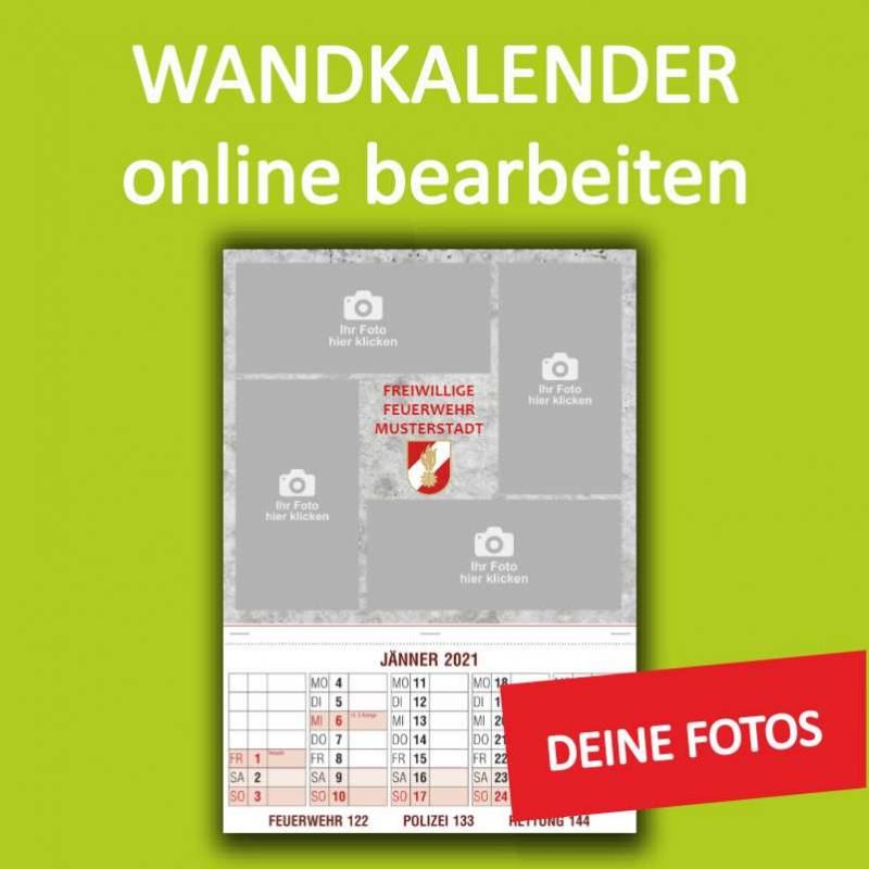 Feuerwehrkalender, Wandkalender, Kalender online gestalten, Kalender online bestellen