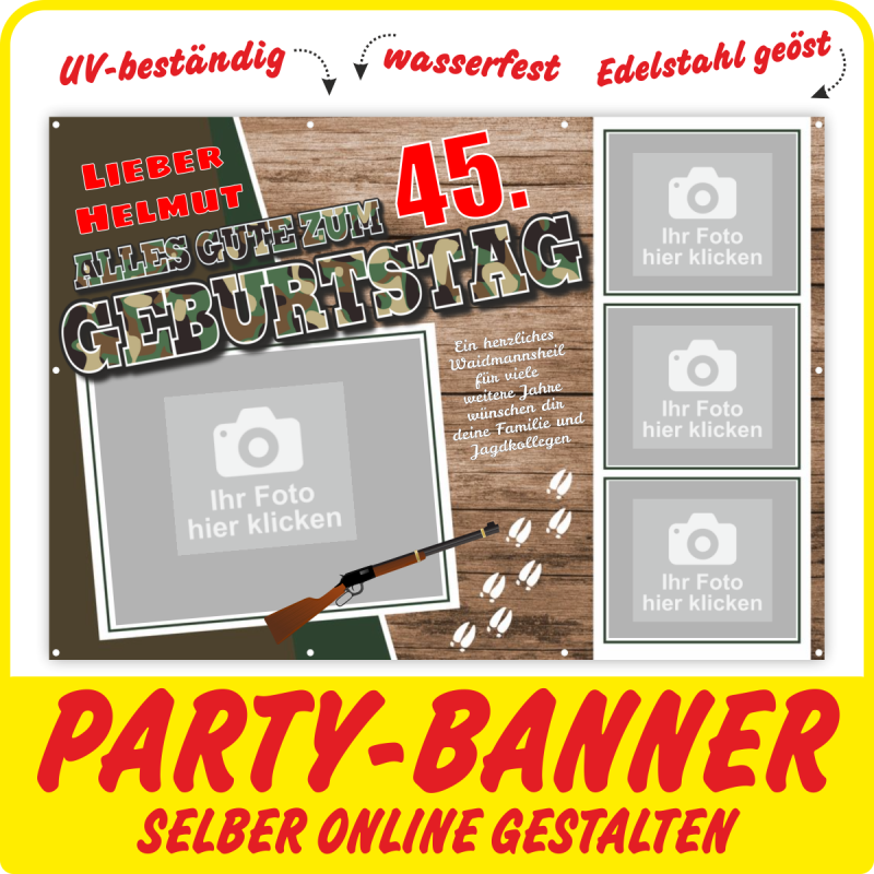 Geburtstagsbanner Partybanner Banner onlinegestalten Plakat Geburtstag gestalten Fotoplakat