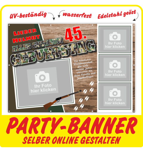 Geburtstagsbanner Partybanner Banner onlinegestalten Plakat Geburtstag gestalten Fotoplakat