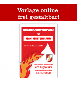 Ehrenurkunde, Feuerwehrurkunde, Urkunde für Feuerwehr, Jubiläumsurkunde
