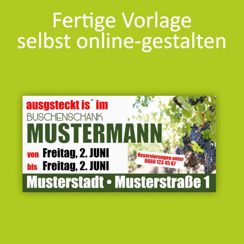 Banner online bestellen, Banner online gestalten, Transparente online bestellen, Transparente online gestalten, Heurigen