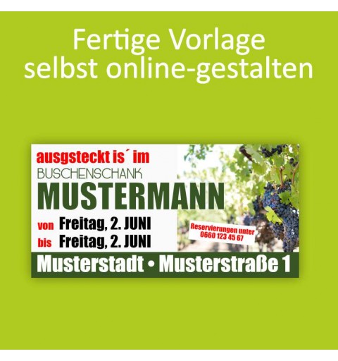 Banner online bestellen, Banner online gestalten, Transparente online bestellen, Transparente online gestalten, Heurigen