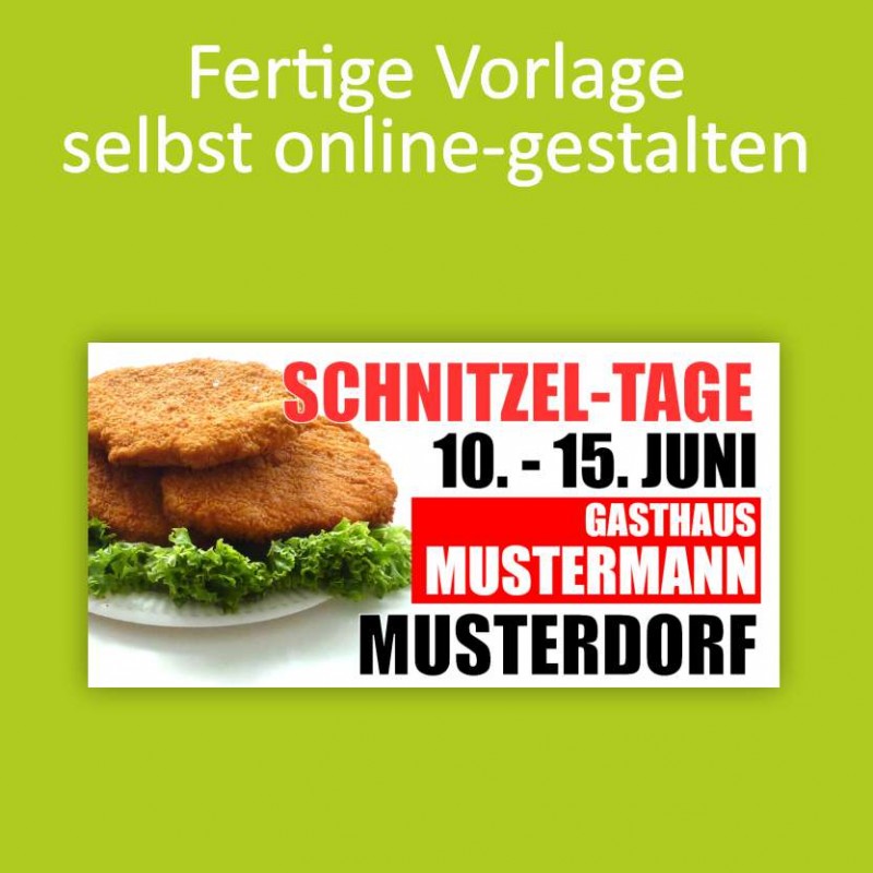Banner online bestellen, Banner online gestalten, Transparente online bestellen, Transparente online gestalten, Schnitzeltage