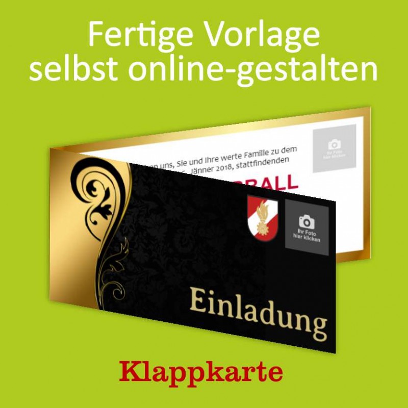Einladung Balleinladung Feuerwehreinladung Karte Klappkarte