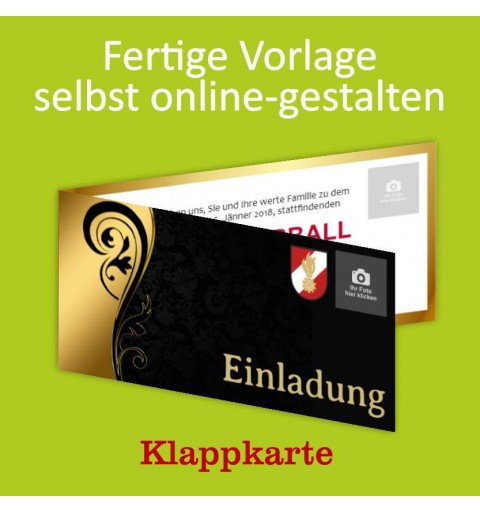 Einladung Balleinladung Feuerwehreinladung Karte Klappkarte
