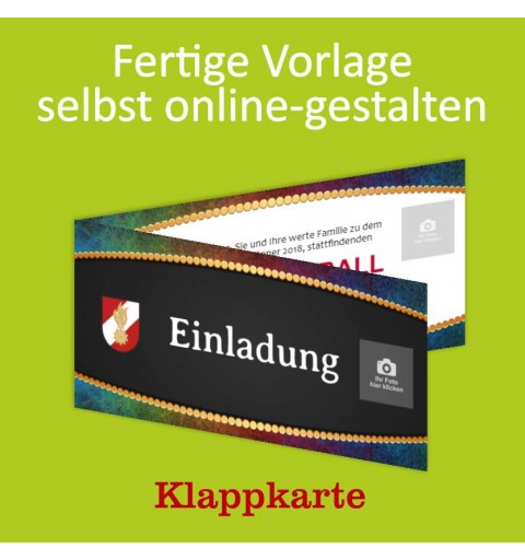Einladung Balleinladung Feuerwehreinladung Karte Klappkarte