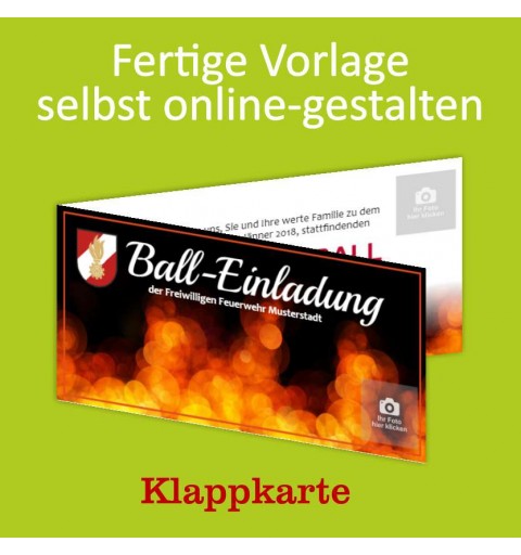 Einladung Balleinladung Feuerwehreinladung Karte Klappkarte