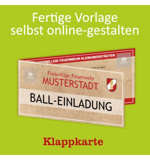 Einladung Balleinladung Feuerwehreinladung Karte Klappkarte