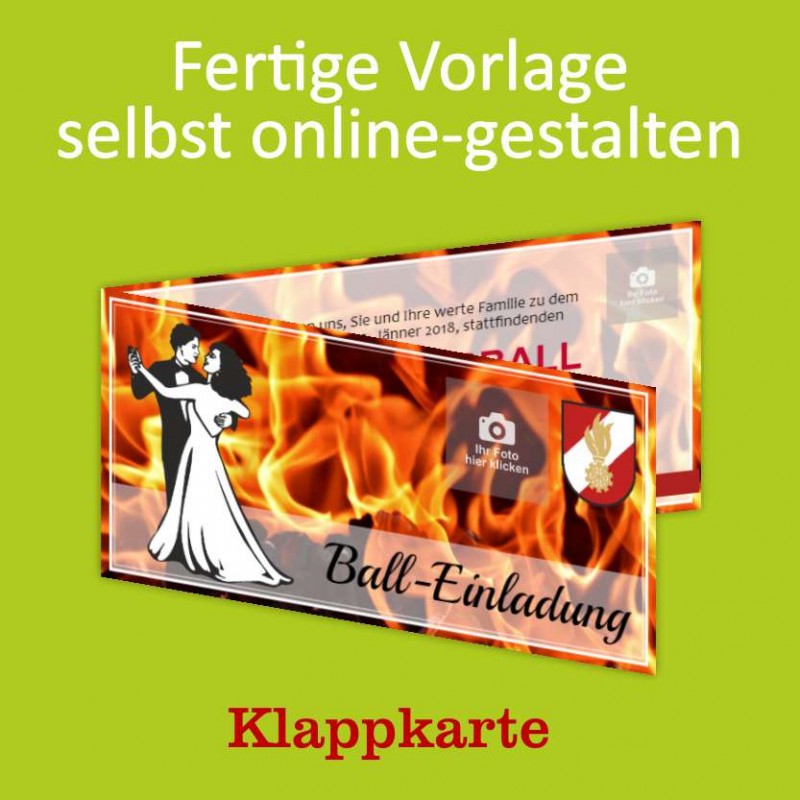 Einladung Balleinladung Feuerwehreinladung Karte Klappkarte
