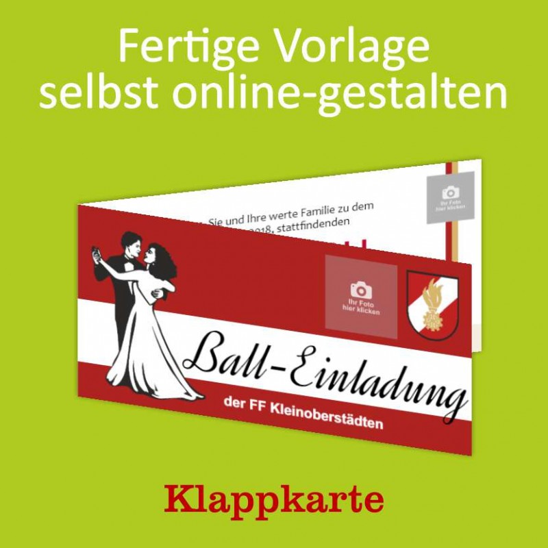 Einladung Balleinladung Feuerwehreinladung Karte Klappkarte